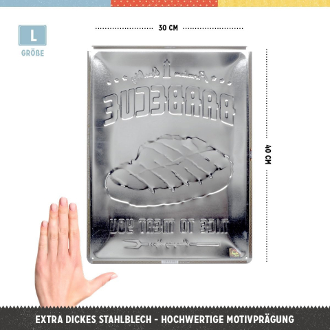 Placa metalica 30x40 Barbecue Nice to Meat You - Bun venit la Gratar [1]