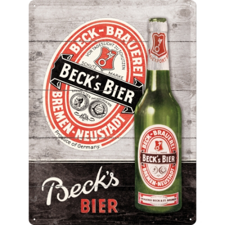 PLACI - Placa metalica 30X40 Becks Green Bottle - Sticla Verde