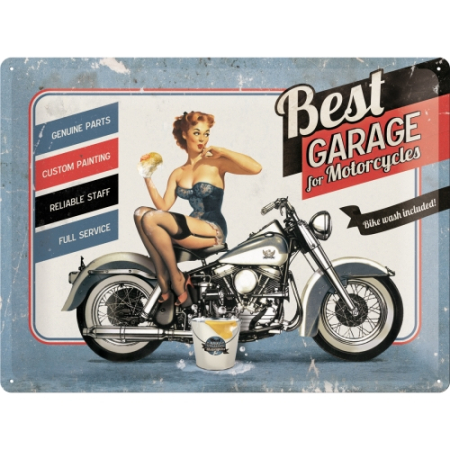PLACI - Placa metalica 30X40 Best Garage - Cel mai bun Garaj pentru motociclete