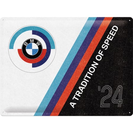 Placa metalica 30X40 BMW Motorsport - Tradition Of Speed - Traditia Vitezei