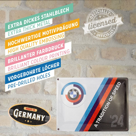 Placa metalica 30X40 BMW Motorsport - Tradition Of Speed - Traditia Vitezei [3]