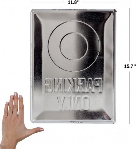 Placa metalica 30X40 BMW - Parking Only White - Parcare doar pentru BMW - Alb [1]