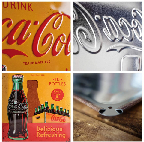 Placa metalica 30X40 Coca-Cola - In Bottles Yellow - Imbuteliat in sticla - Galben [2]