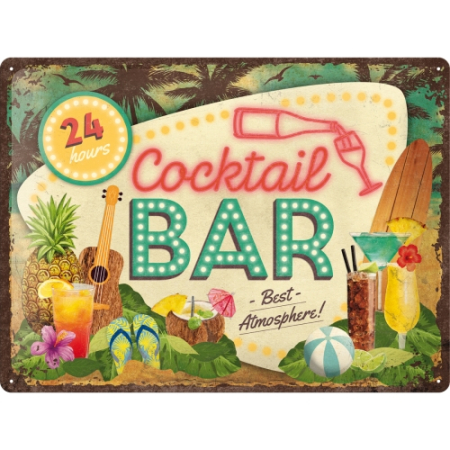 PLACI - Placa metalica 30x40 Cocktail Bar