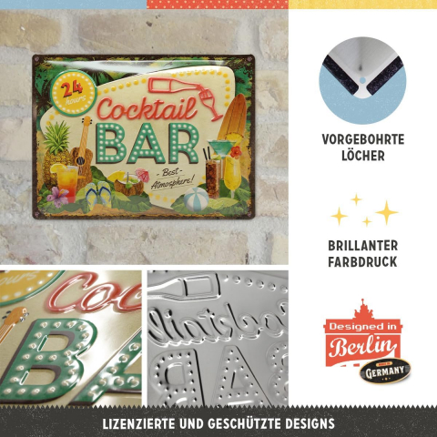 Placa metalica 30x40 Cocktail Bar [2]