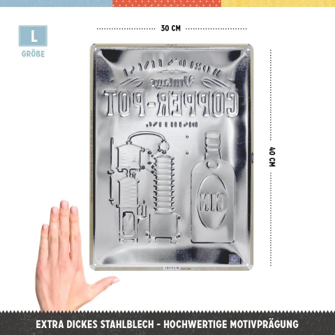 Placa metalica 30X40 Copper Pot Gin - Gin la butelie de cupru [1]