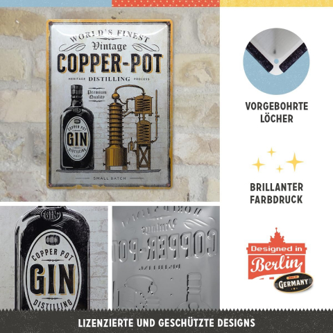 Placa metalica 30X40 Copper Pot Gin - Gin la butelie de cupru [2]