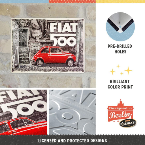 Placa metalica 30X40 Fiat 500 [2]