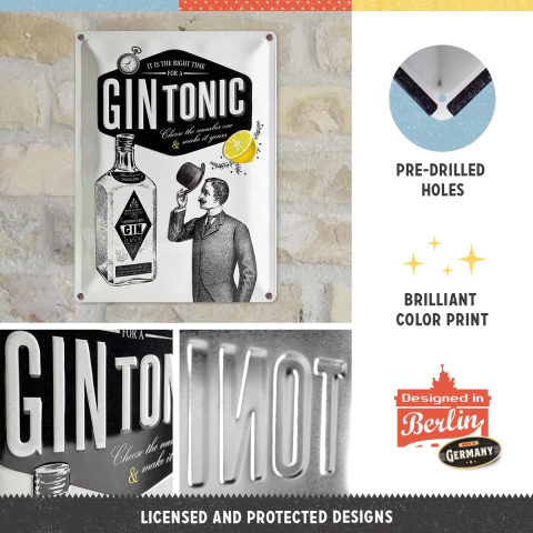 Placa metalica 30X40 Gin Tonic [2]