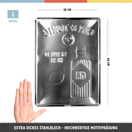 Placa metalica 30x40 Gin & Tonic Gold - Gin Tonic Rece [1]