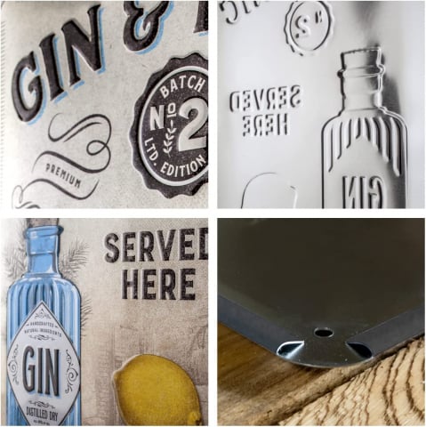Placa metalica 30x40 Gin & Tonic Served Here - Gin Tonic servit Aici [2]
