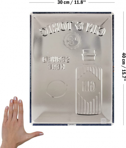 Placa metalica 30x40 Gin & Tonic Served Here - Gin Tonic servit Aici [1]