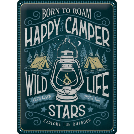 PLACI - Placa metalica 30x40 Happy Camper - Bucuria Camping-ului