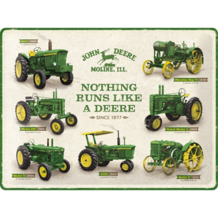PLACI - Placa metalica 30X40 John Deere Model Chart - Diagrama cu modele