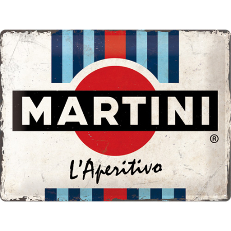 PLACI - Placa metalica 30x40 Martini - L'aperitivo Racing Stripes - Dungi de cursa
