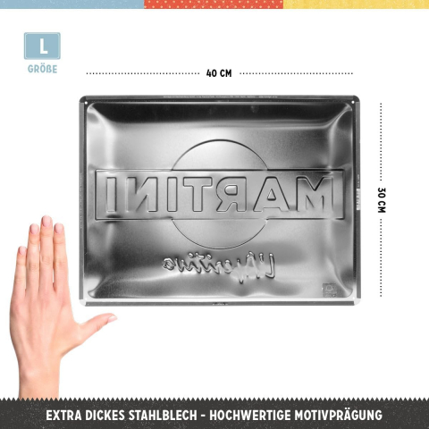 Placa metalica 30x40 Martini - L'aperitivo Racing Stripes - Dungi de cursa [1]