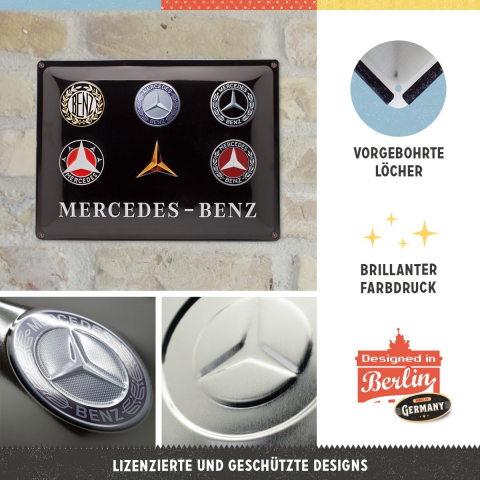 Placa metalica 30x40 Mercedes-Benz Logo Evolution - Evolutia Siglei [2]
