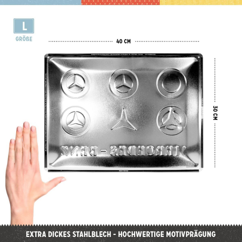 Placa metalica 30x40 Mercedes-Benz Logo Evolution - Evolutia Siglei [1]