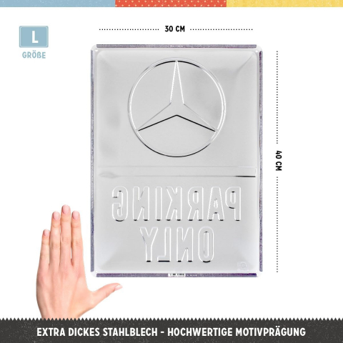 Placa metalica 30x40 Mercedes-Benz - Parking Only - Parcare doar pentru Mercedes-Benz [1]