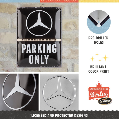 Placa metalica 30x40 Mercedes-Benz - Parking Only - Parcare doar pentru Mercedes-Benz [2]