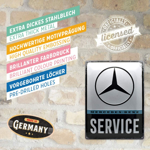 Placa metalica 30x40 Mercedes-Benz Service [3]