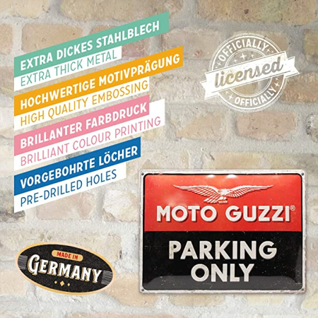 Placa metalica 30x40 Moto Guzzi - Parking Only - Parcare doar pentru Moto Guzzi [3]