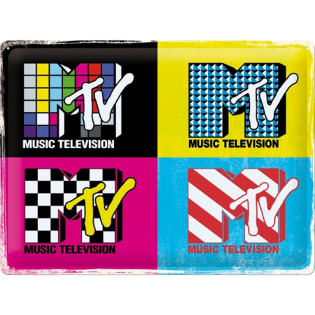 PLACI - Placa metalica 30X40 MTV - Logo Pop Art