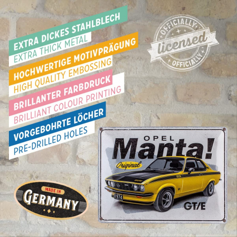 Placa metalica 30X40 Opel - Manta GT/E [3]
