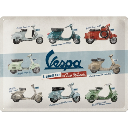 PLACI - Placa metalica 30x40 Vespa - Model Chart - Diagrama cu modele