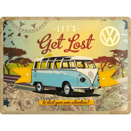 PLACI - Placa metalica 30X40 Volkswagen - Let's Get Lost - Hai sa ratacim
