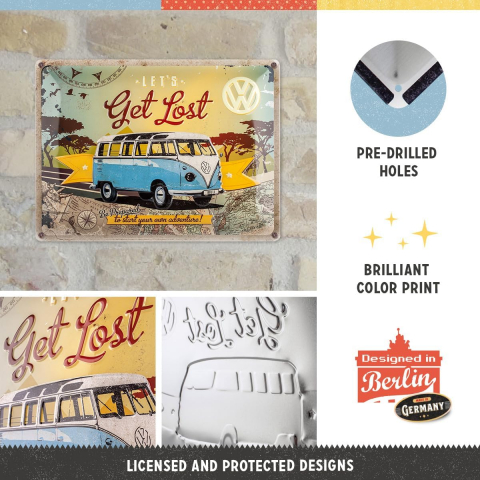 Placa metalica 30X40 Volkswagen - Let's Get Lost - Hai sa ratacim [2]