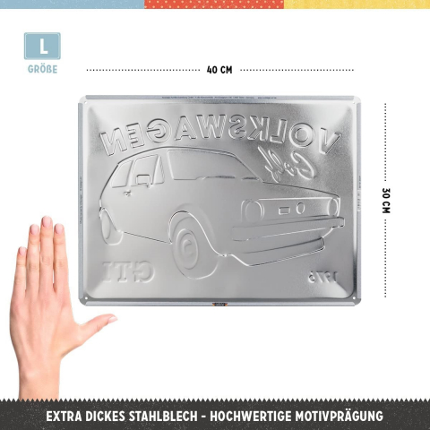 Placa metalica 30X40 Volkswagen Golf - GTI 1976 [1]