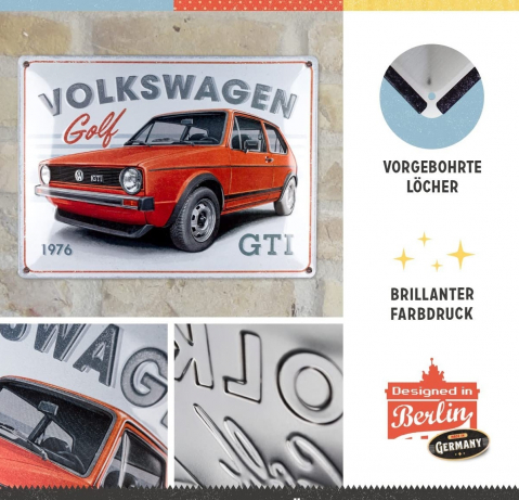 Placa metalica 30X40 Volkswagen Golf - GTI 1976 [2]