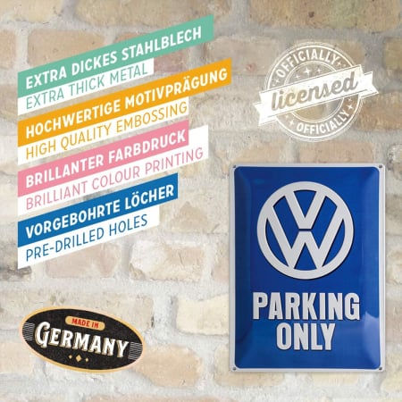 Placa metalica 30X40 Volkswagen - Parking Only - Parcare doar pentru Volkwagen [3]