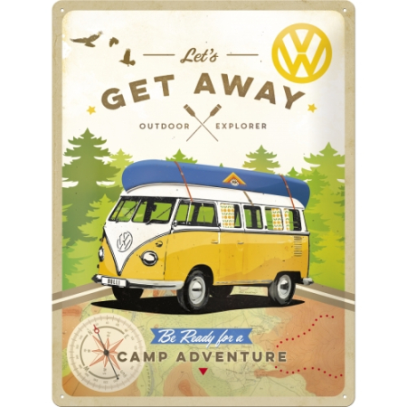 PLACI - Placa metalica 30X40 VW Let's Get Away - Hai sa o intindem