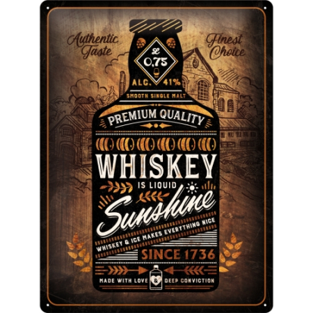 PLACI - Placa metalica 30x40 Whiskey - Raza de soare