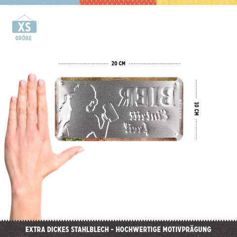 Placa metalica cu snur 10x20 Bier dabei Eintritt frei - Bere Gratuita [3]