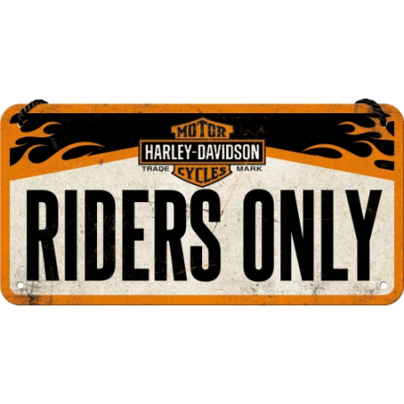 PLACI - Placa metalica cu snur 10x20 Harley-Davidson Riders only -Doar pentru Soferi de Harley-Davidson