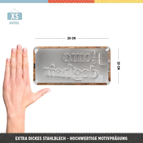 Placa metalica cu snur 10x20 Home is where the dog hair is - Acasa e unde ai par de catel [3]