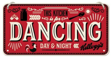 Placa metalica cu snur 10x20 Kellogg's - This Kitchen is for Dancing [1]