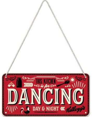 PLACI - Placa metalica cu snur 10x20 Kellogg's - This Kitchen is for Dancing