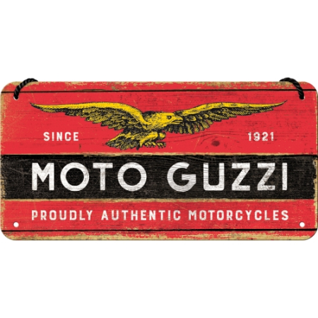 PLACI - Placa metalica cu snur 10x20 Moto Guzzi logo