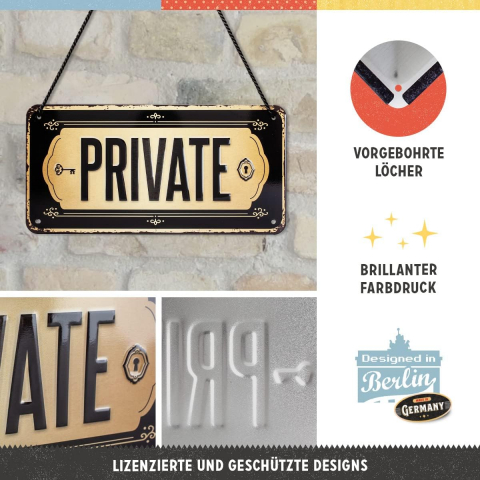 Placa metalica cu snur 10x20 Private - Privat [3]