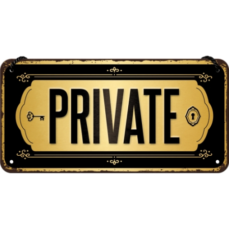 PLACI - Placa metalica cu snur 10x20 Private - Privat