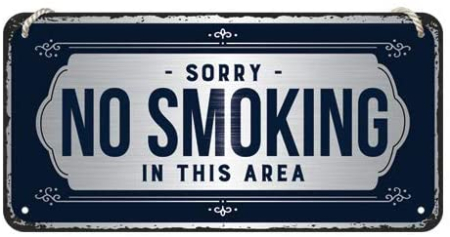 Placa metalica cu snur 10x20 Sorry No Smoking [1]