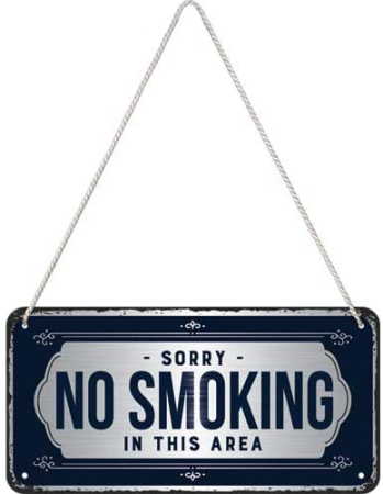 PLACI - Placa metalica cu snur 10x20 Sorry No Smoking