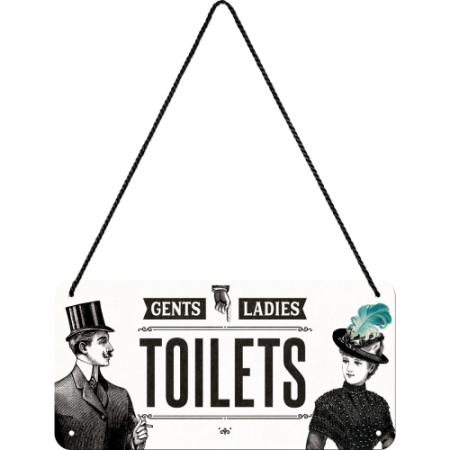 Placa metalica cu snur 10x20 Toilets - Toalete [1]