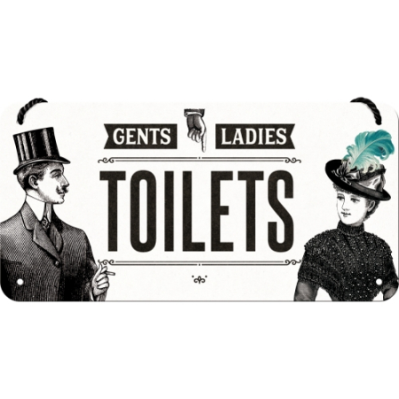 PLACI - Placa metalica cu snur 10x20 Toilets - Toalete