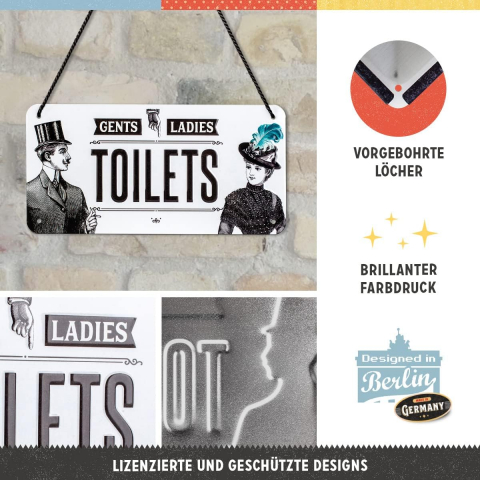 Placa metalica cu snur 10x20 Toilets - Toalete [3]