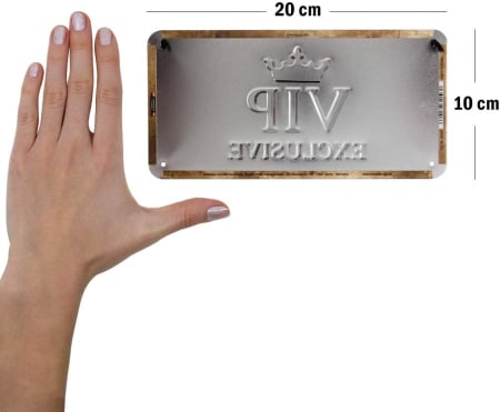 Placa metalica cu snur 10x20 VIP Exclusive - Exclusiv VIP [2]